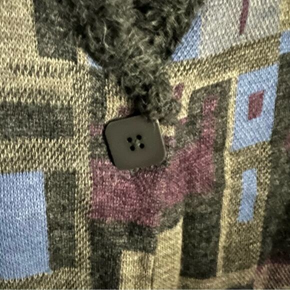 SOL Women Large Baby Alpaca Cardigan Sweater Merino Wool Fur collar Grandpa Warm - Picture 7 of 16